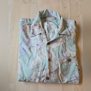 Boca Classics Island Wear 100% Silk Button Down Shirt Size XL